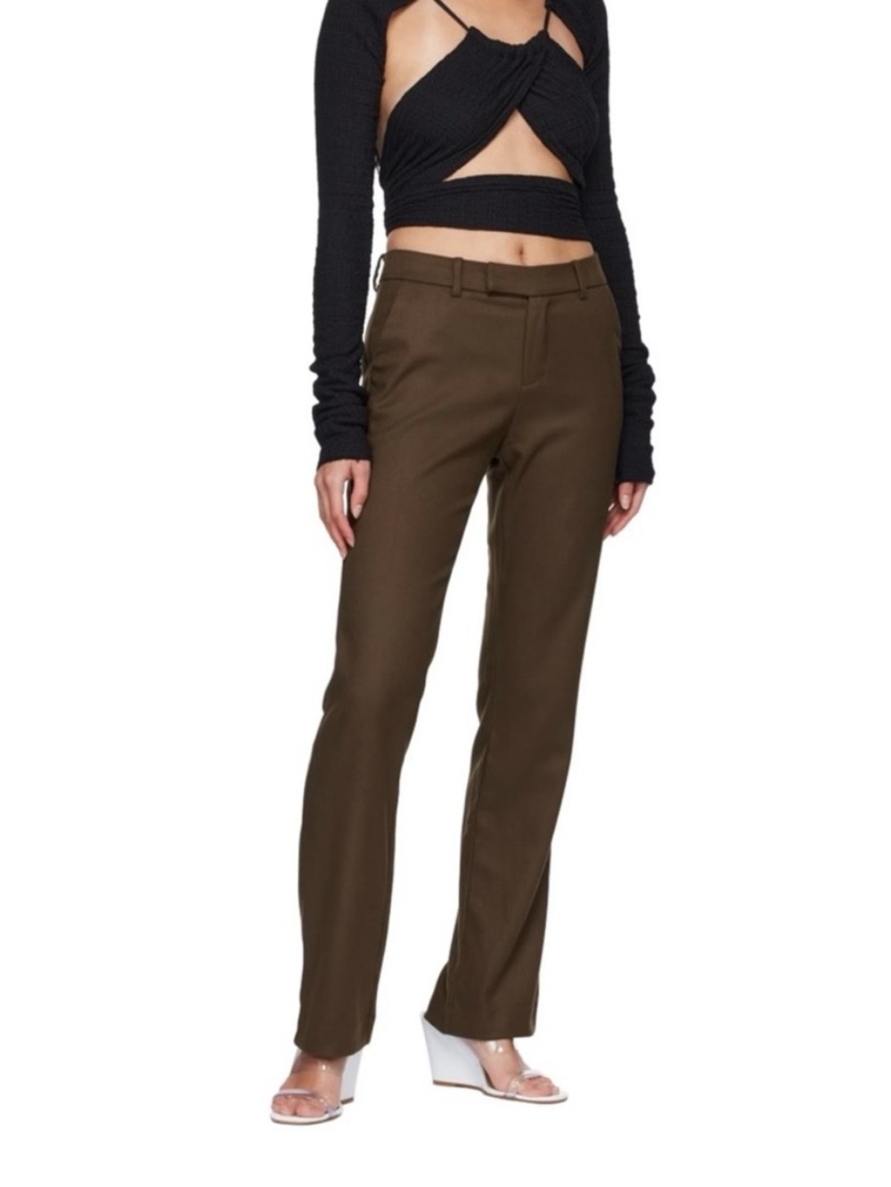 Guizio Classic Gray Straight-Leg Dress Pants